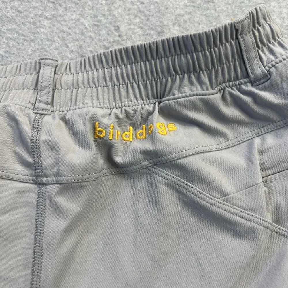 Bird Dogs Shorts Mens Small Gray Yellow Lined Boom for your Boomstick Athletic